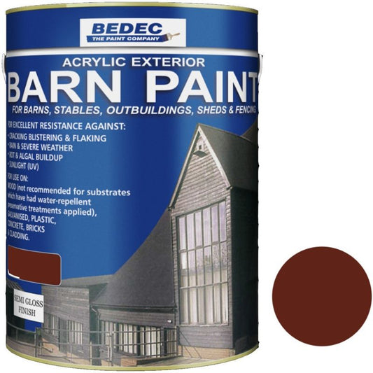 BEDEC SEMI GLOSS BARN PAINT 5l TILE RED BEDE2AK0083/46
