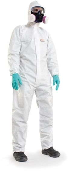 TURTON DISPOSABLE COVERALL MUTEX 2 TYPE 5/6 HOODED WHITE XXXL 879840 732121905