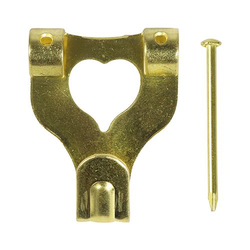 TIMCO ASSORTED SINGLE AND DOUBLE PICTURE HOOKS ELECTRO BRASS (BAG 8) MPHP
