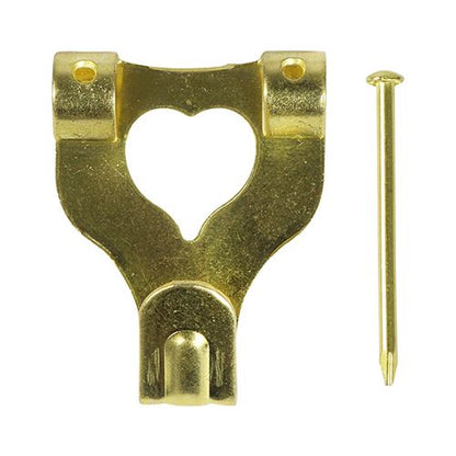 TIMCO ASSORTED SINGLE AND DOUBLE PICTURE HOOKS ELECTRO BRASS (BAG 8) MPHP