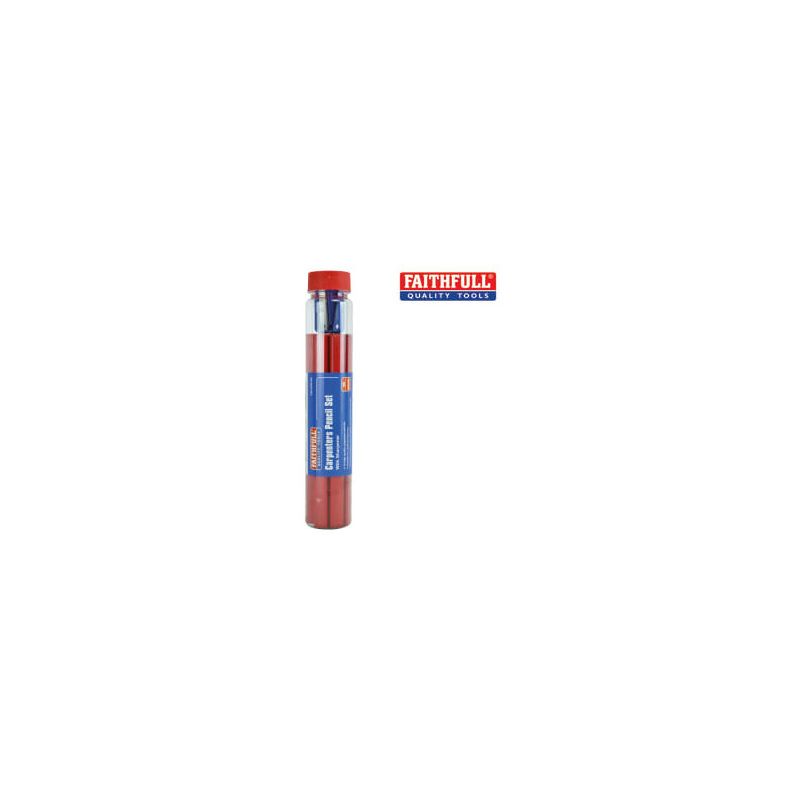 FAITHFULL 12 CARPENTERS PENCILS & SHARPENER (12 = 1 x FAICPR12S )