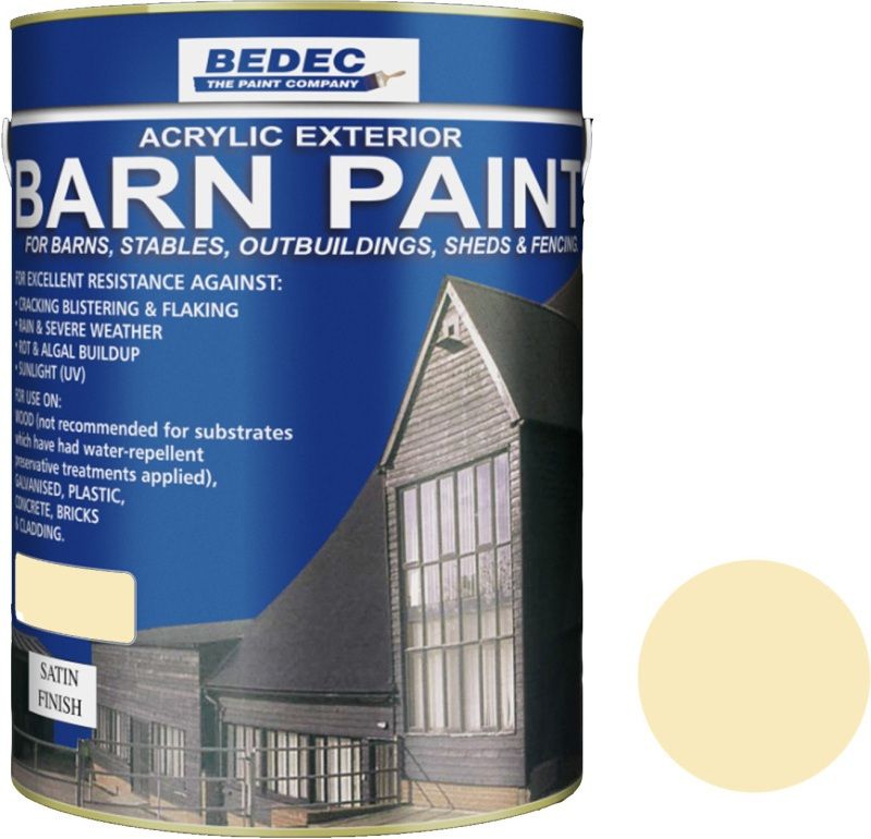 BEDEC SATIN BARN PAINT 5l COUNTRY CREAM BEDE2AV1880/46