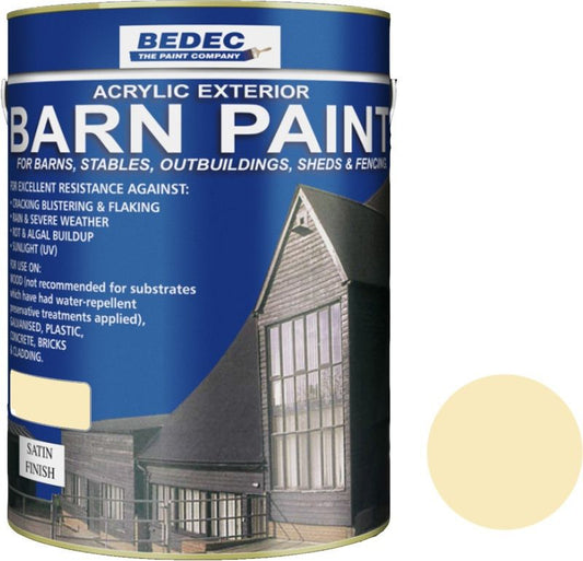 BEDEC SATIN BARN PAINT 5l COUNTRY CREAM BEDE2AV1880/46