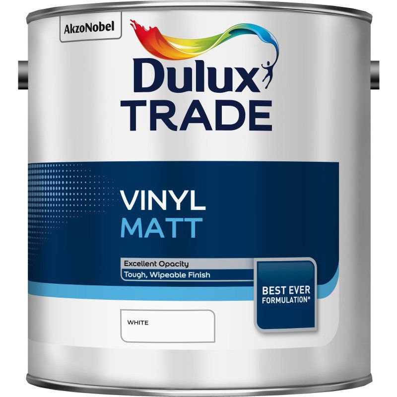 DULUX TRADE VINYL MATT EMULSION 2.5l WHITE 5091646