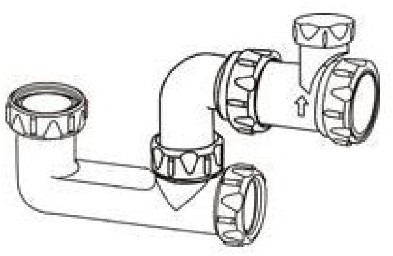 MULTIKWIK P5040V LOW LEVEL BATH TRAP 40mm ANTI VAC