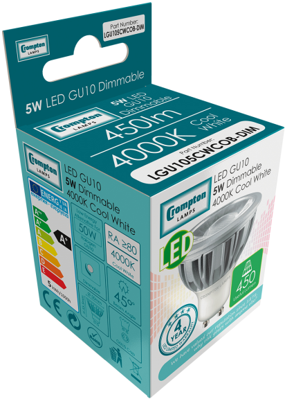 CROMPTON LGU105DLCOB-DIM LED GU10 PAR16