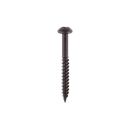 TIMCO ROUND HEAD POZI WOOD SCREWS 8 x 1.1/2" (BAG 10) BLACK 08112BJCP