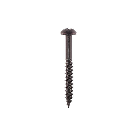 TIMCO ROUND HEAD POZI WOOD SCREWS 8 x 1.1/2" (BAG 10) BLACK 08112BJCP