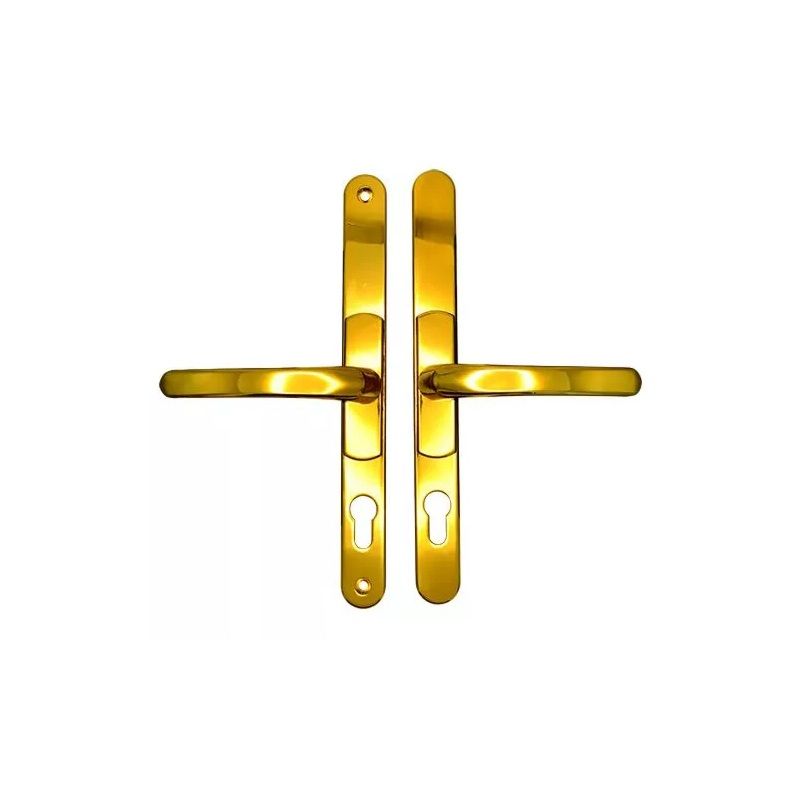 DUFFELLS VERSA LEVER UPVC DOOR HANDLE 62-95 PZ SPRUNG 260mm CENTRE PVD GOLD V-HAN92B