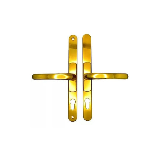 DUFFELLS VERSA LEVER UPVC DOOR HANDLE 62-95 PZ SPRUNG 260mm CENTRE PVD GOLD V-HAN92B