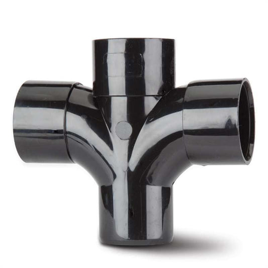 POLYPIPE ABS CROSS TEE 40mm x 92.5deg WS38 WS38B BLACK