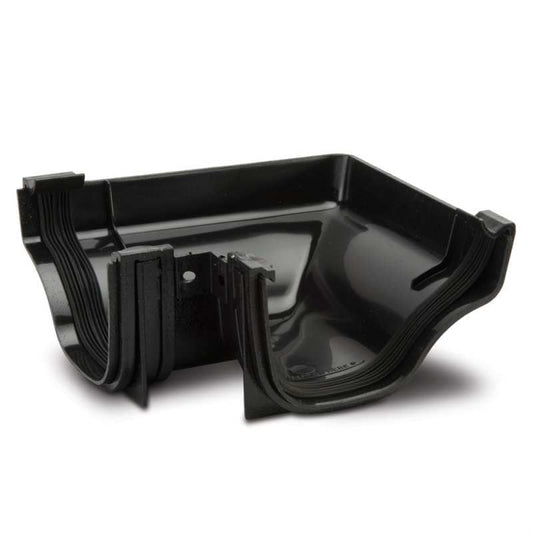 POLYPIPE ELEGANCE CAST IRON OGEE GUTTER 90deg EXTERNAL ANGLE CIROG03B BLACK