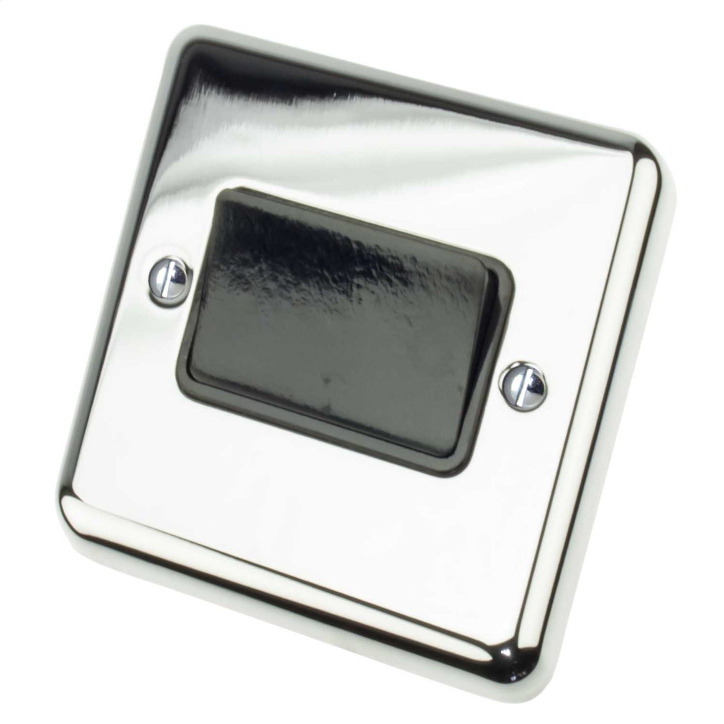 Deta 10A Triple Pole Fan Isolator Switch Black Insert Chrome