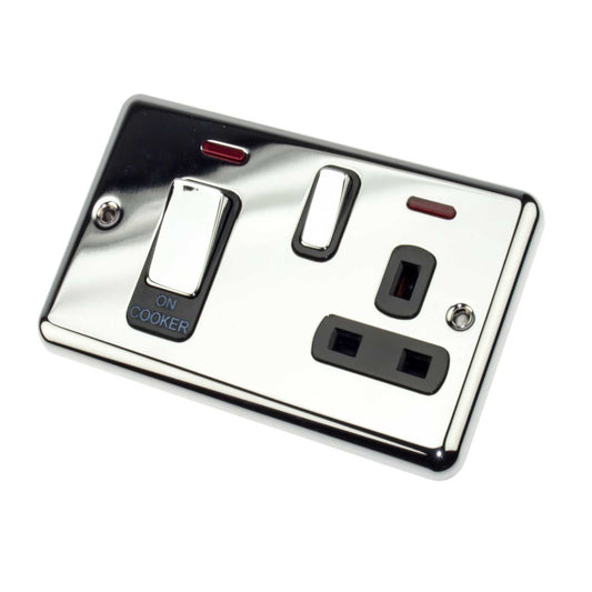Deta 45A DP Cooker Control Unit with Neon Black Insert Chrome
