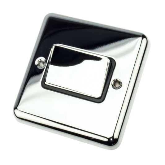 Deta 10A Triple Pole Fan Isolator Black Insert Chrome