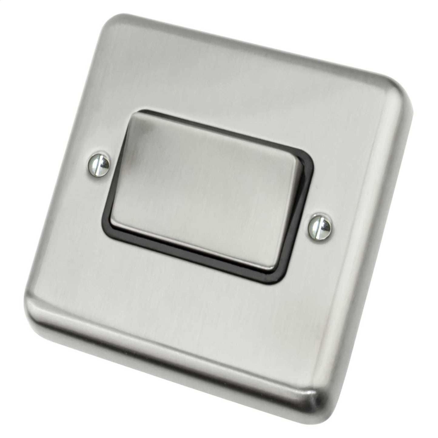 Deta 10A Triple Pole Fan Isolator Black Insert Satin Chrome