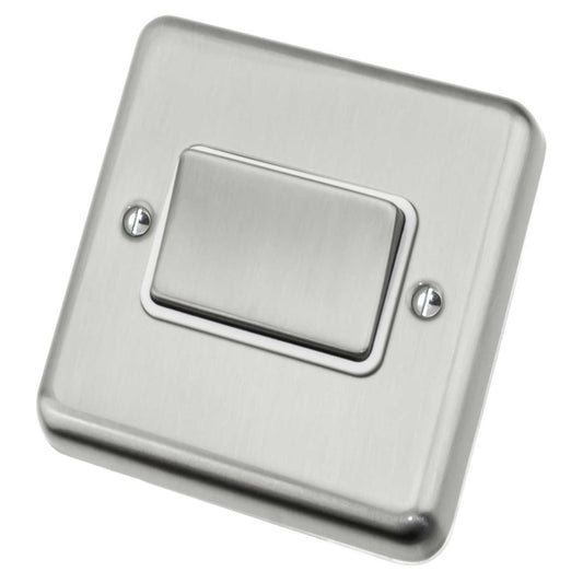 Deta 10A Triple Pole Fan Isolator White Insert Satin Chrome