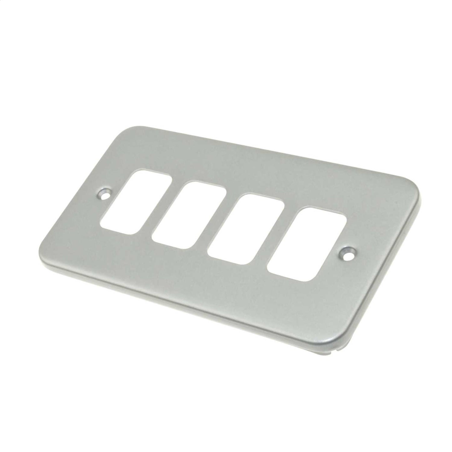 Deta 4 Gang Grid Front Plate Metalclad