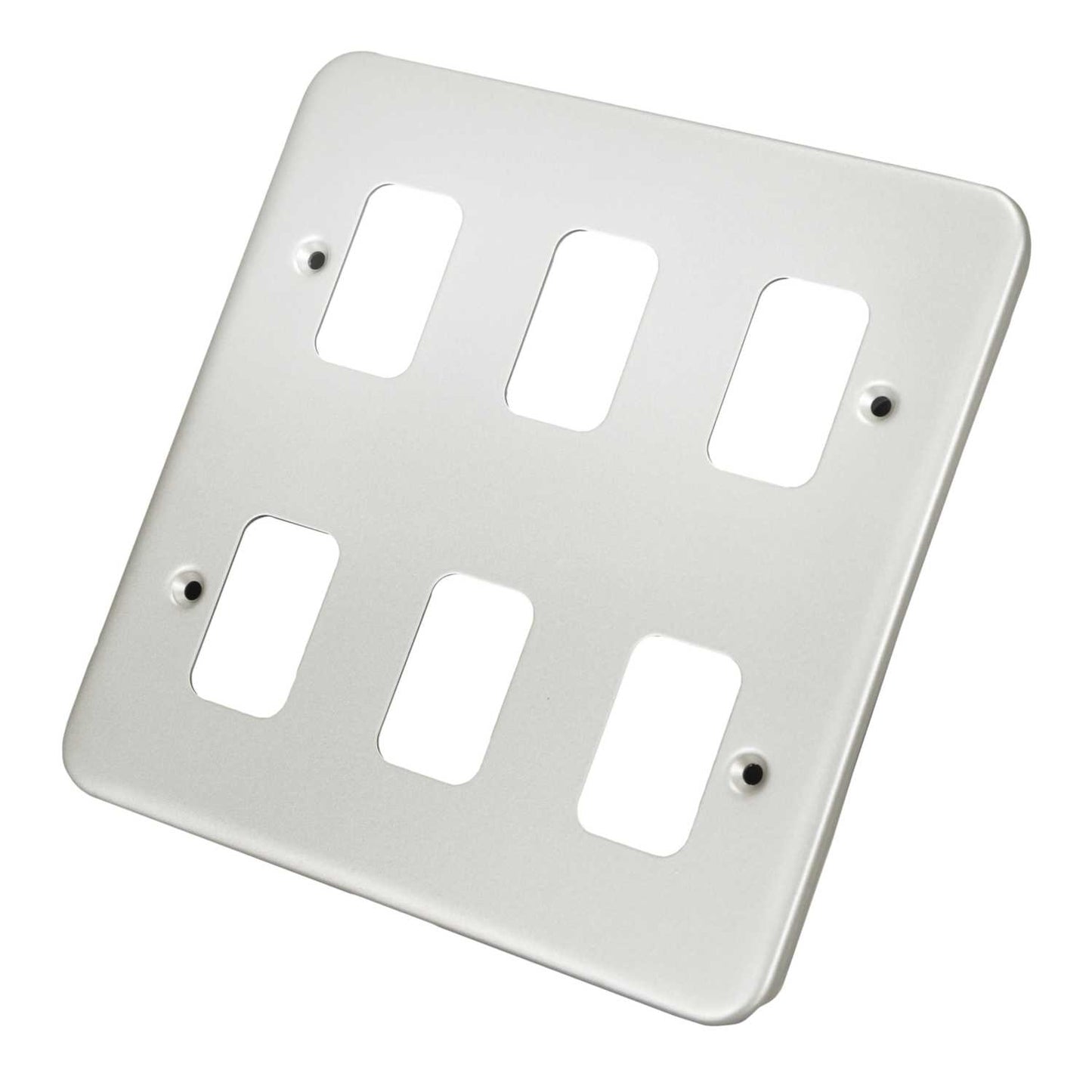 Deta 6 Gang Grid Front Plate Metalclad