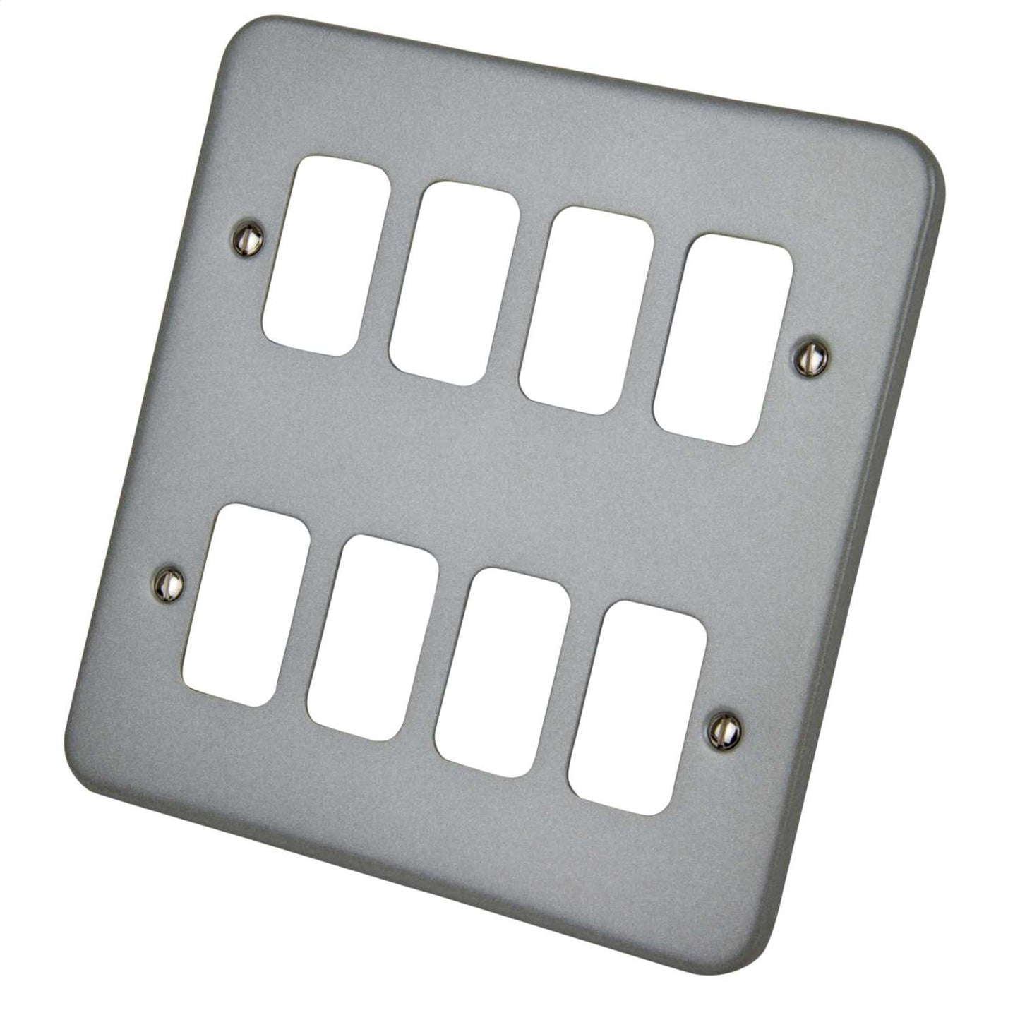 Deta 8 Gang Grid Front Plate Metalclad