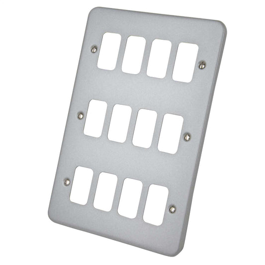 Deta 12 Gang Grid Front Plate Metalclad
