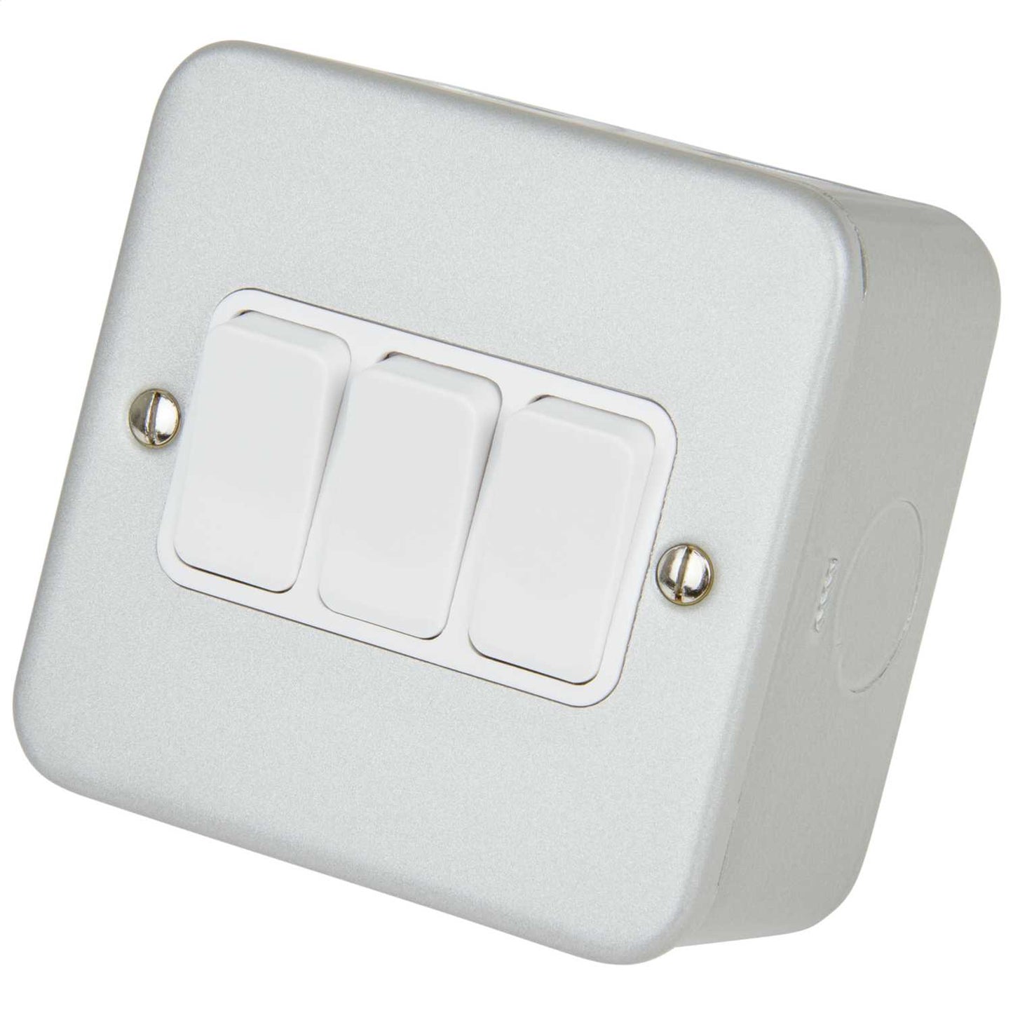 Deta 10A 3 Gang 2 Way Light Switch Metal Clad