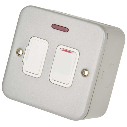 Deta 13A DP Switched Fused Spur with Neon Metal Clad
