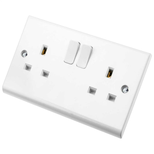Deta 13A 2 Gang Switched Socket