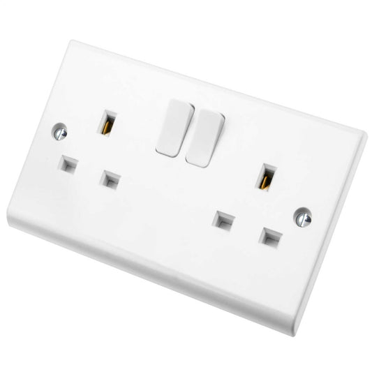 Deta 13A DP 2 Gang Switched Socket