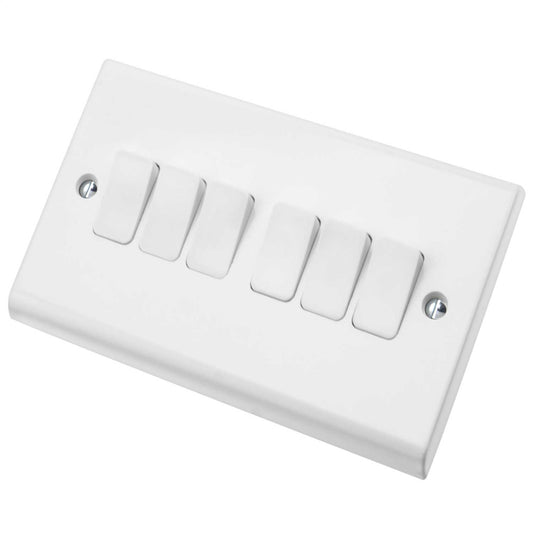 Deta 10A 6 Gang 2 Way Light Switch