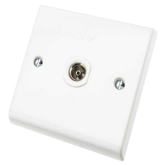 Deta 1 Gang Coaxial Isolated Socket White