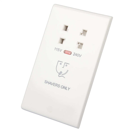 Deta 115 / 230V Dual Voltage Shaver Socket White