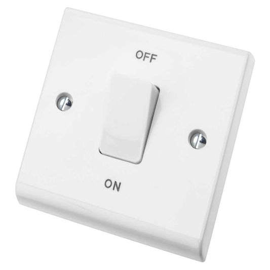 Deta 50A DP 1 Gang Switch White