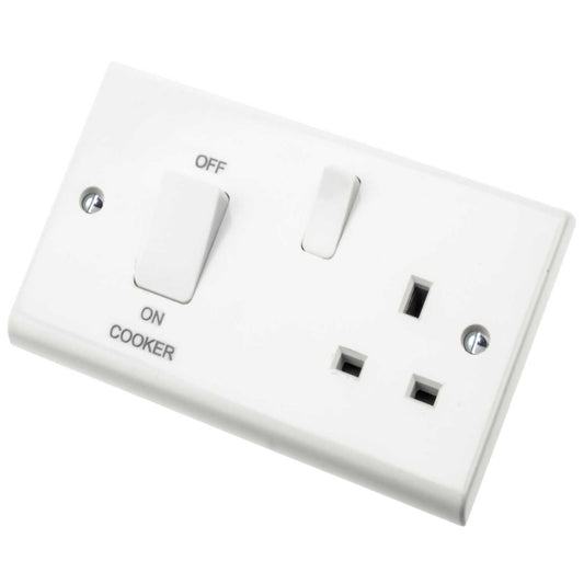 Deta 45A DP Cooker Control Unit with White Rocker White