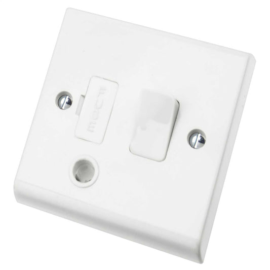 Deta 13A Switched Fused Spur with Flex Outlet White