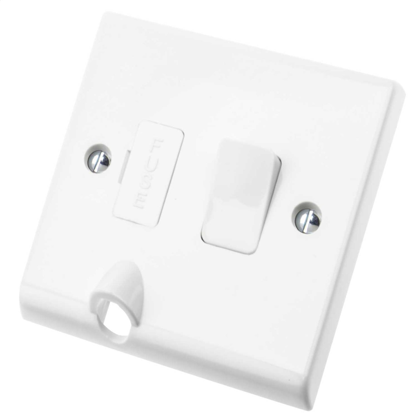 Deta 13A Switched Fused Spur with Bottom Flex Outlet White