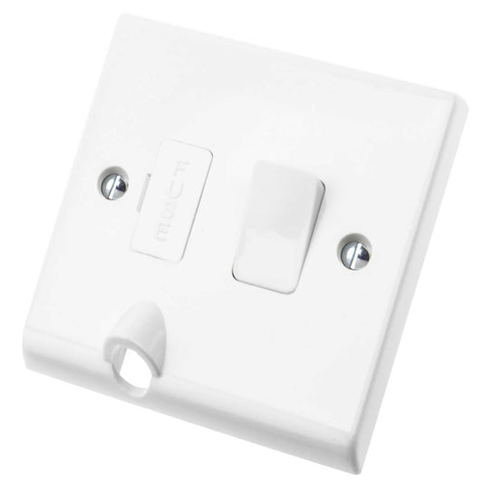 Deta 13A Switched Fused Spur with Bottom Flex Outlet White
