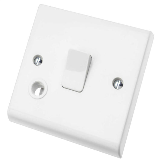 Deta 20A DP Switch with Flex Outlet White