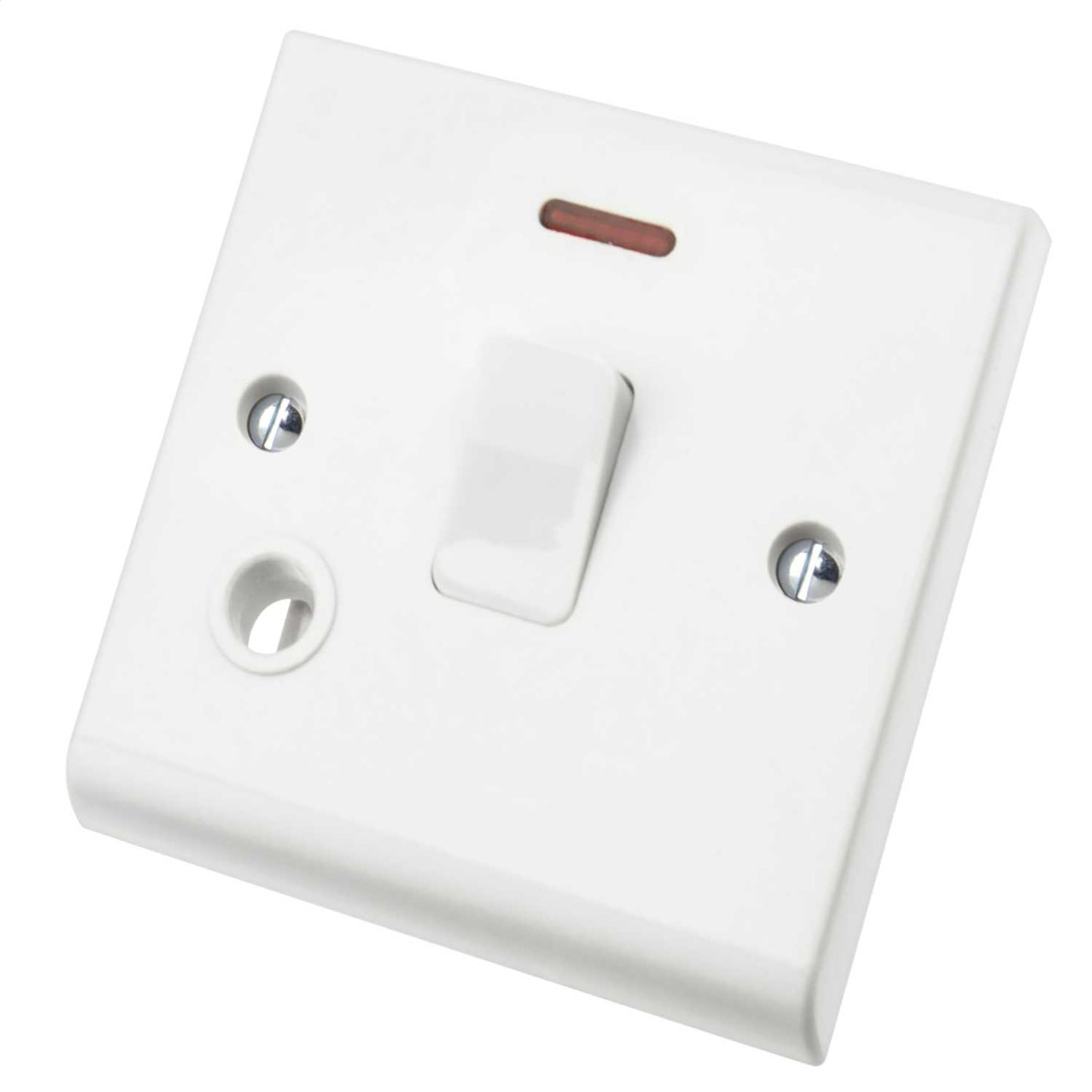 Deta 20A DP Switch with Neon and Flex Outlet White