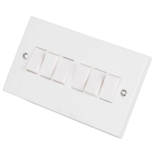 Deta Vimark 10A 6 Gang 2 Way Light Switch