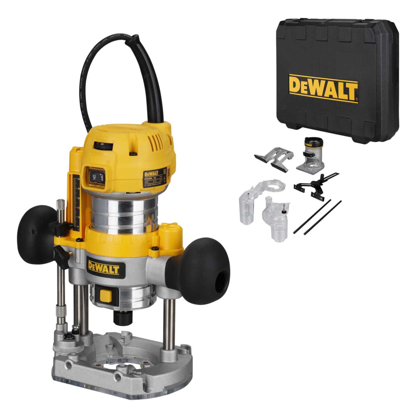 DeWALT D26204K-LX 110V (¼") 8mm Plunge and Fixed Base Router