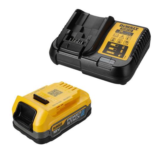 DeWALT DCBP034-GB 18V XR Powerstack Compact 1.7Ah Battery and Charger