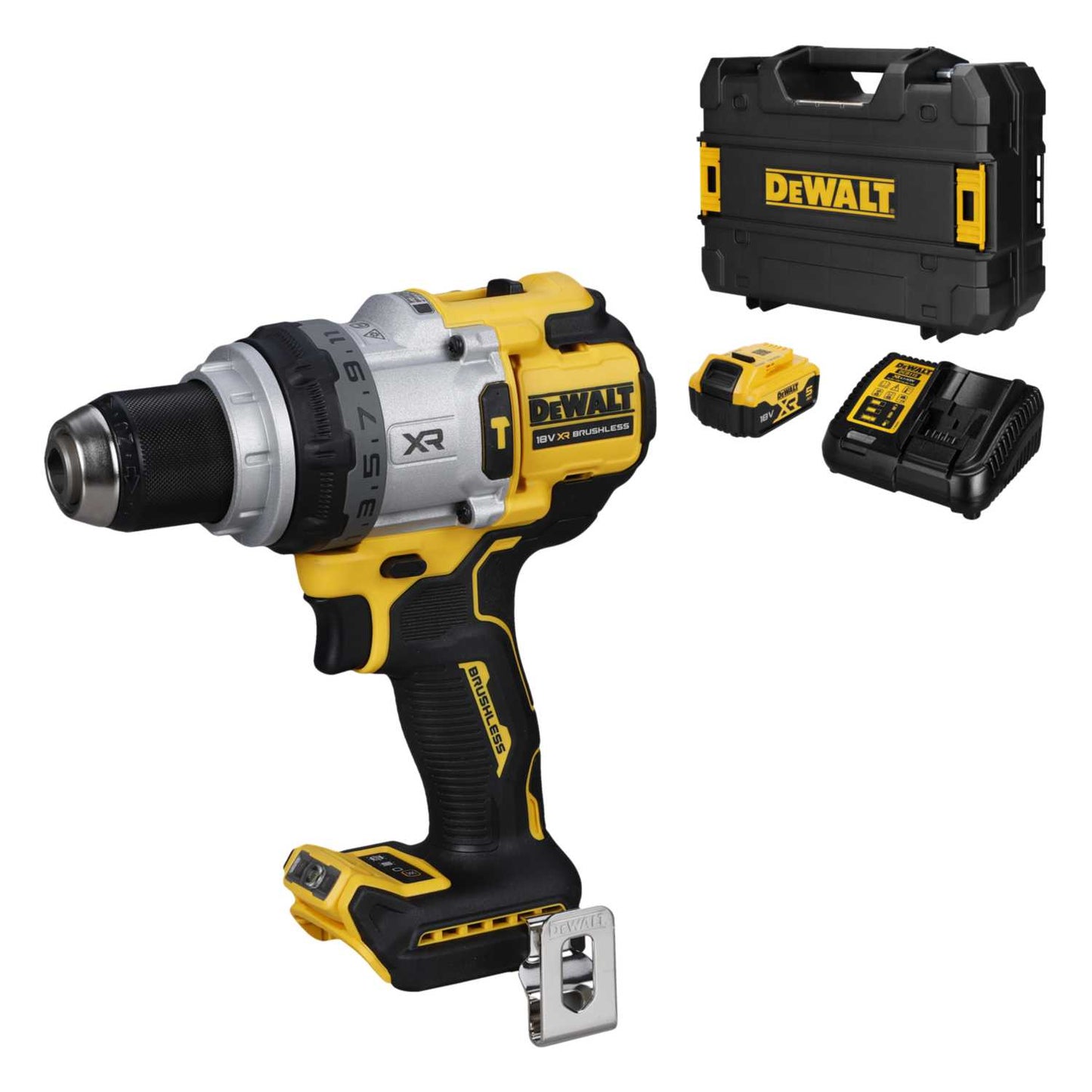 DeWALT DCD1007P1T-GB 18V XR Premium Hammer Drill Driver with 1 x 5.0Ah Battery