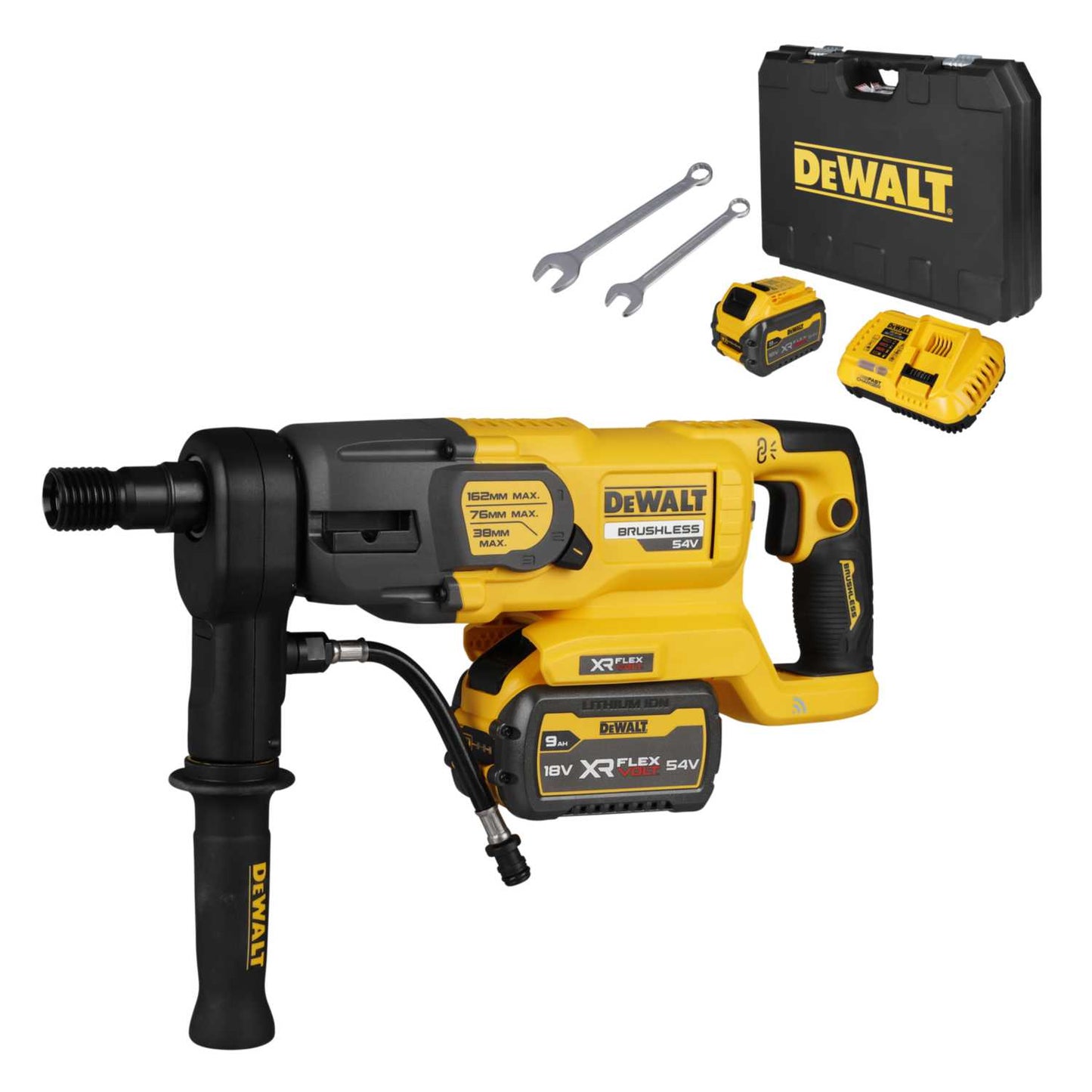 DeWALT DCD150X2-GB 54V XR Flexvolt Diamond Core Drill with 2 x 9.0Ah Batteries