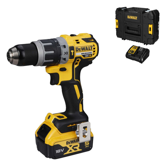 DeWALT DCD796P1-GB 18V XR Brushless Combi Hammer Drill with 1 x 5.0Ah Battery