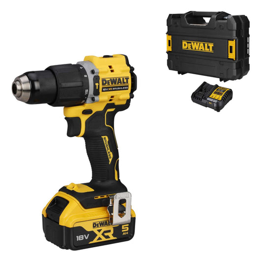 DeWALT DCD799P1T-GB 18V XR Brushless Combi Drill with 1 x 5.0Ah Battery
