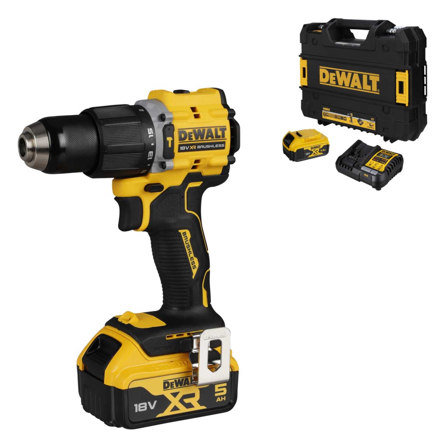 DeWALT DCD799P2T-GB 18V XR Brushless Combi Drill with 2 x 5.0Ah Batteries