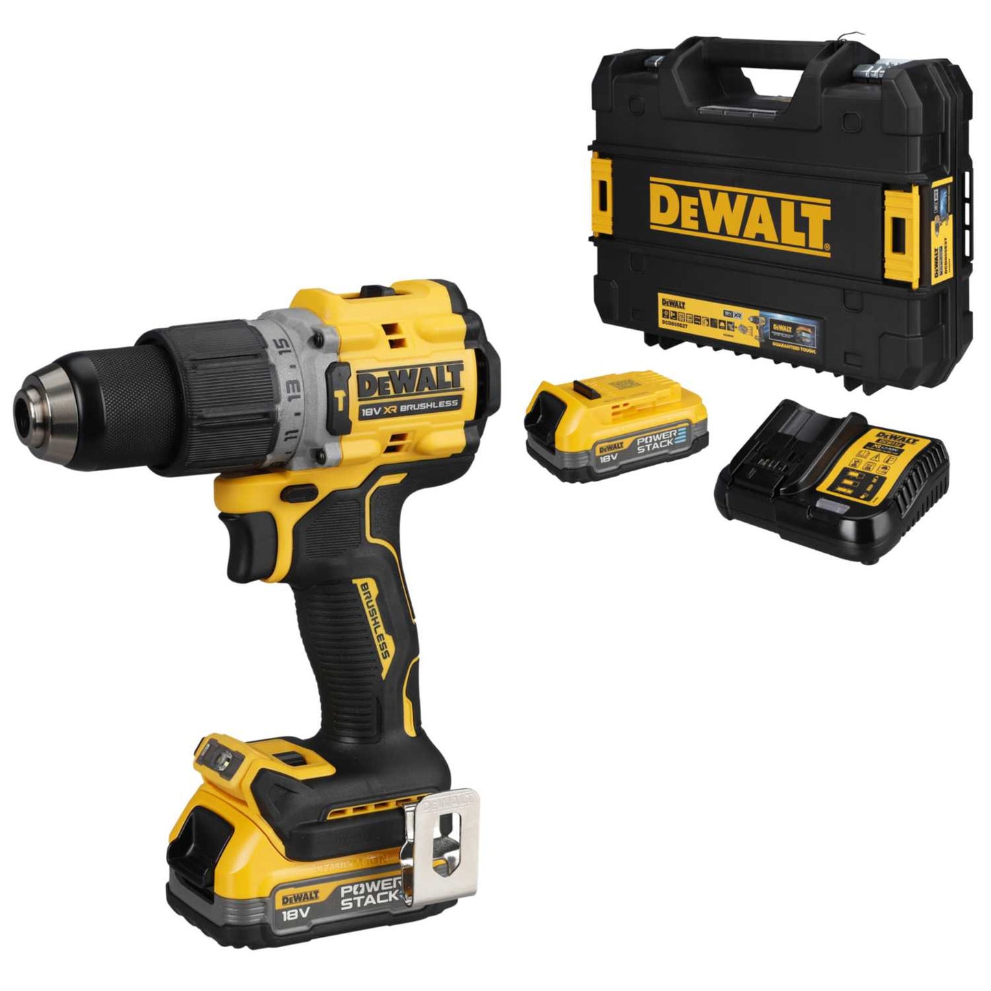 DeWALT DCD805E2T-GB 18V XR Hammer Drill with 2 x 1.7Ah Powerstack Batteries