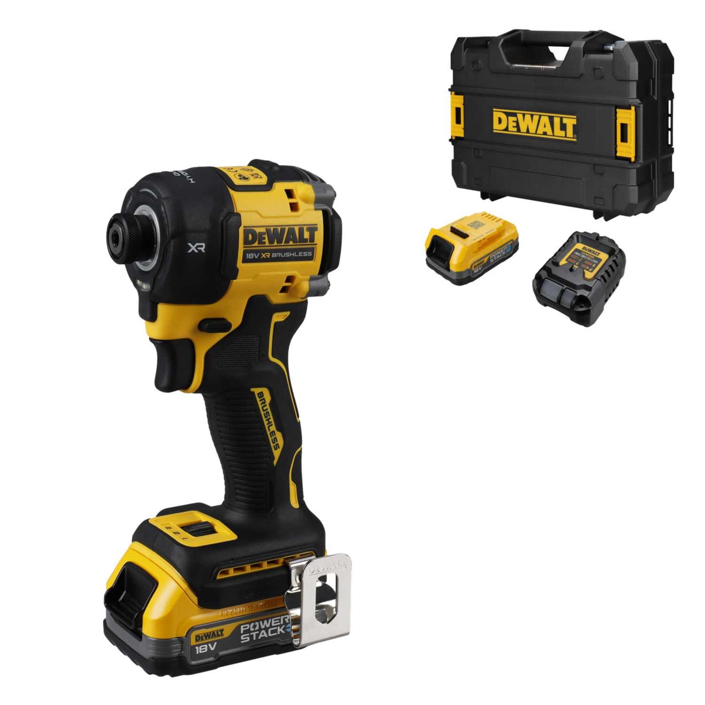 DeWALT DCF870E2T-GB 18V Hydraulic Impact Driver with 2 x Powerstack 1.7Ah Batteries