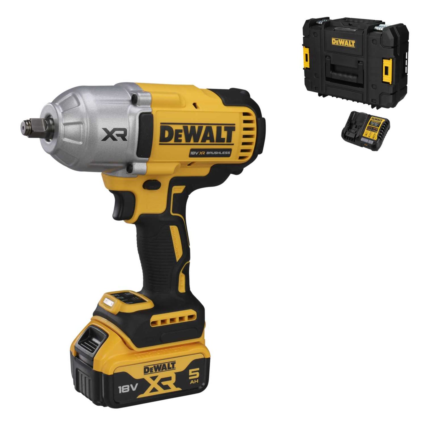 DeWALT DCF900P1T-GB 18V ½" XR High Impact Wrench with 1 x 5.0Ah Battery